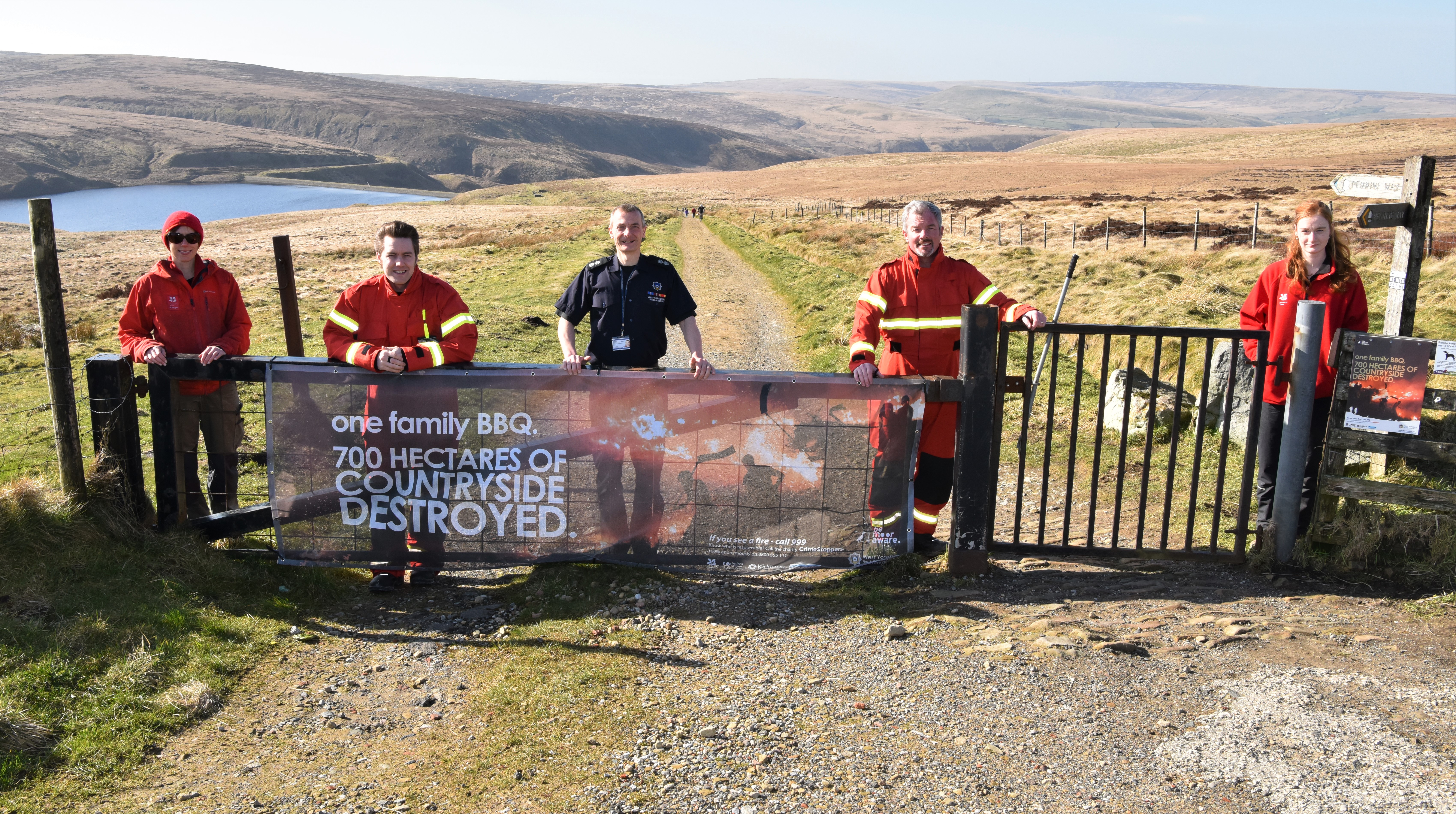 Photograph of staff and partners launching the 2021 Be Moor Aware campaign.