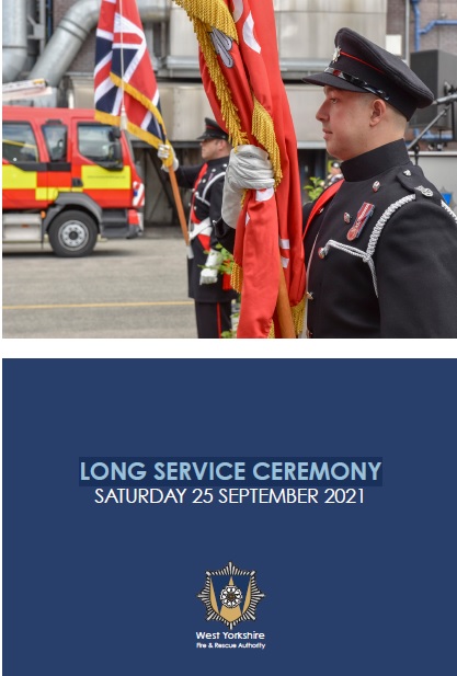 Image of the Long service ceremony programme.