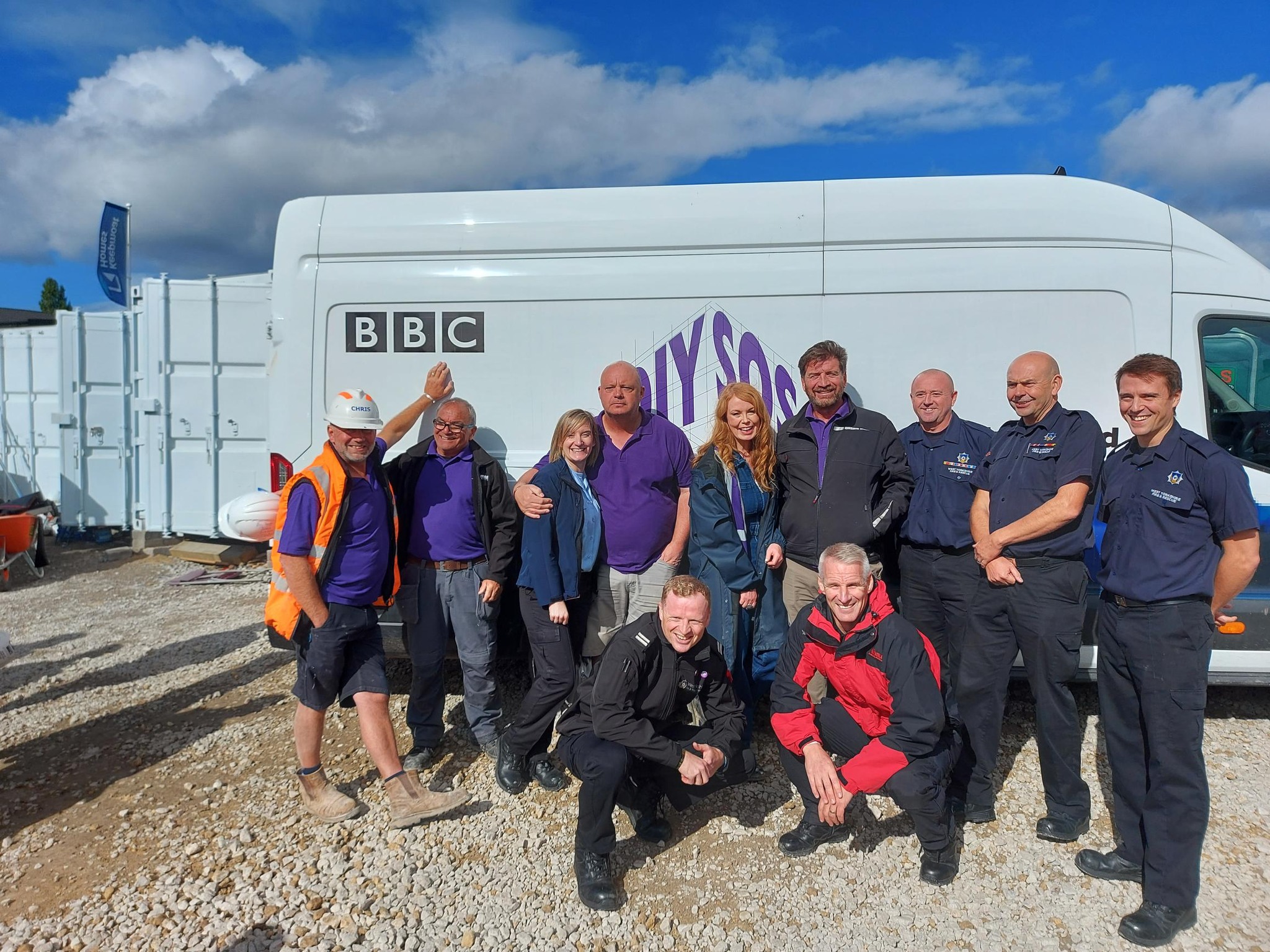 Crew in front of BBC van