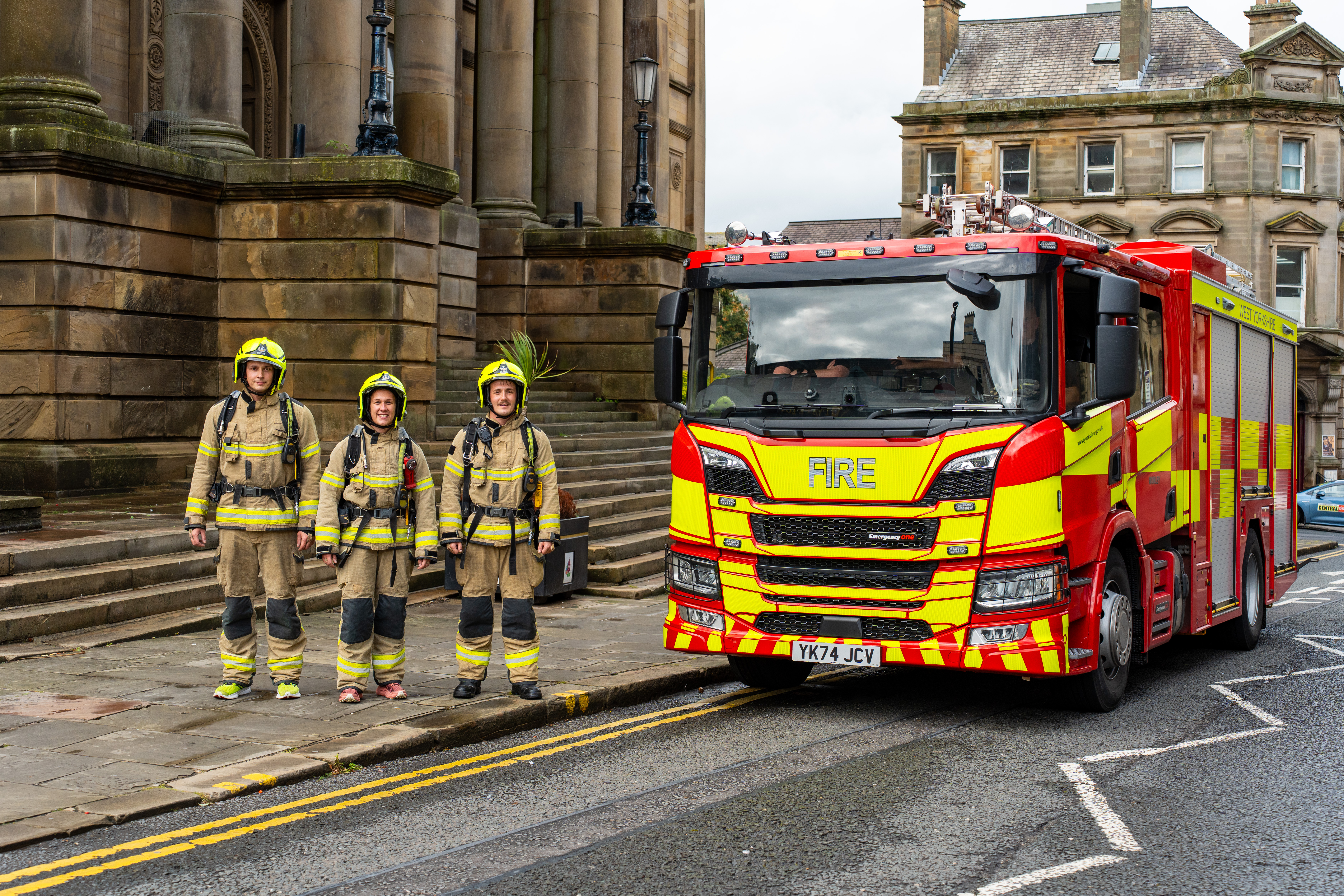 WYFRS firefighters outside Morley Town Hall 