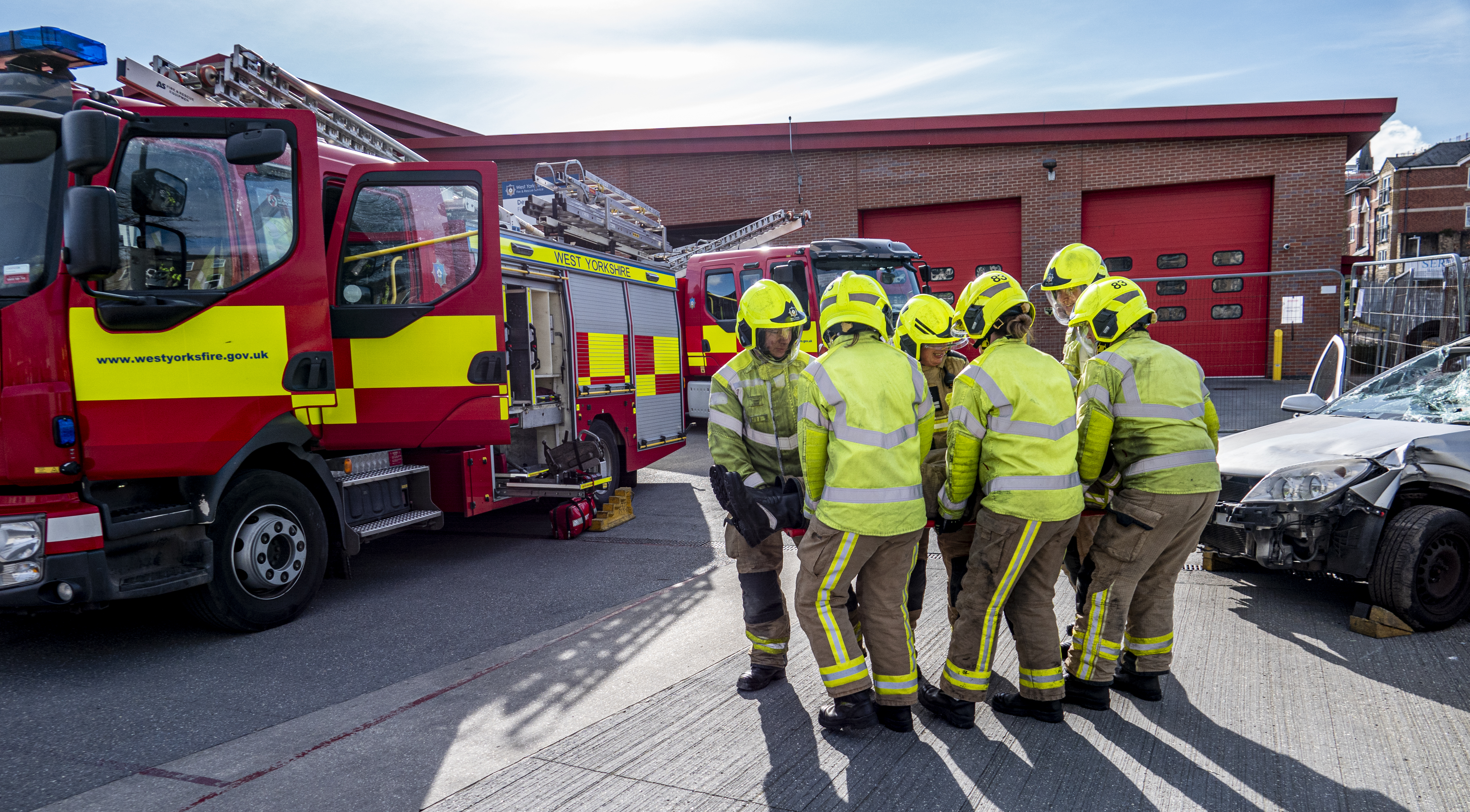 generic firefighters working
