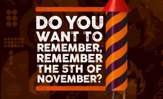 Image of a firework with the text Do you want to remember remember the 5th of November.
