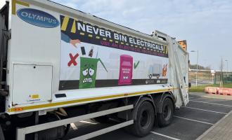 Wakefield Council big wagon - "never bin batteries"