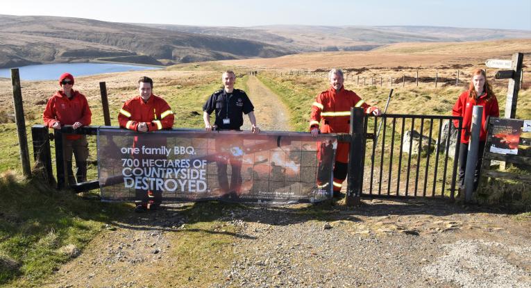 Photograph of staff and partners launching the 2021 Be Moor Aware campaign.