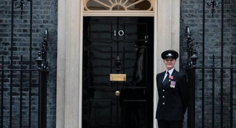 Firefighter Christina Nugent took part in the Remembrance Sunday parade in London