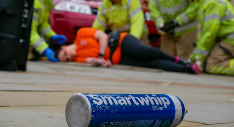 WYFRS demonstrated the dangers of taking nitrous oxide while behind the wheel