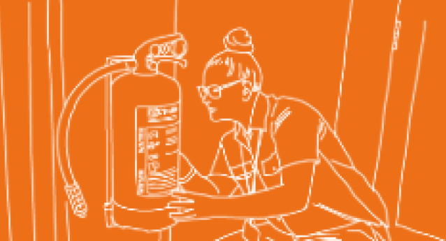 Fire protection line drawing icon